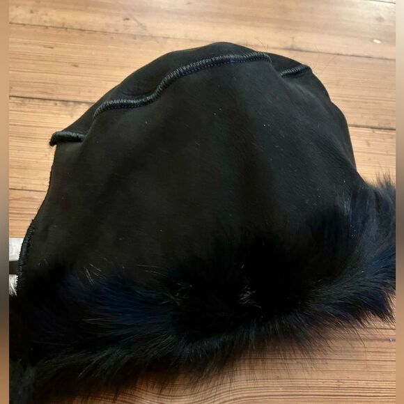 J. Crew Toscana Shearling Winter Hat Black. NWT. Size M-L. main image 6
